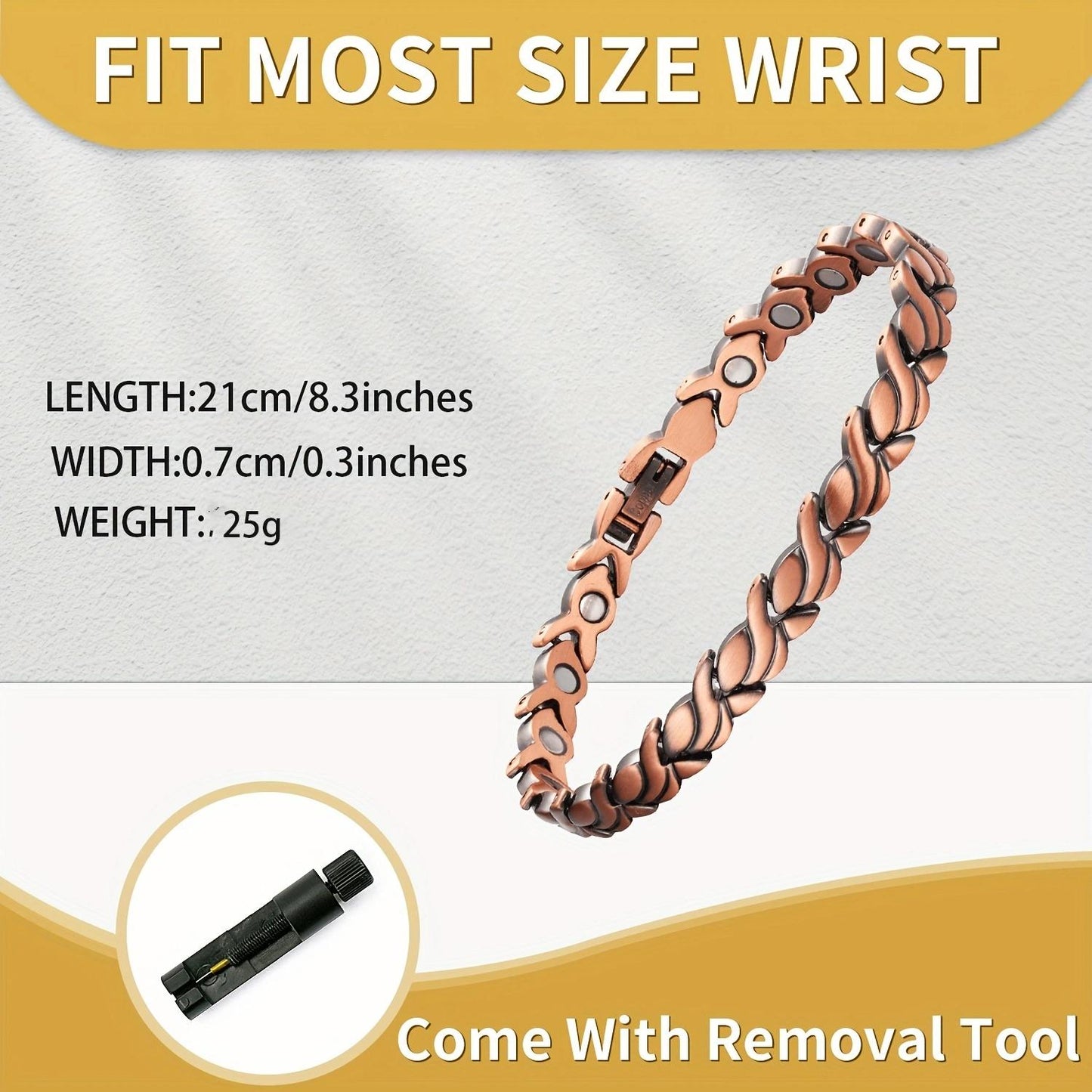 Copper magnetic bracelet