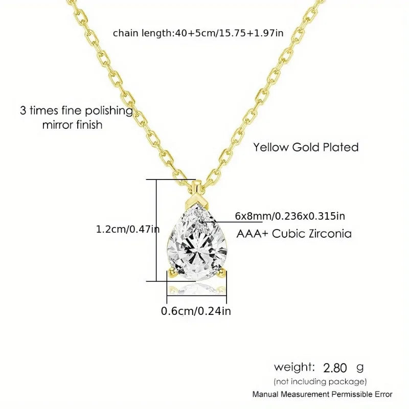 14K Gold Plated Cubic Pendant Necklace