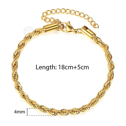 2/3/4/5mm Stainless Steel Chain Bracelets