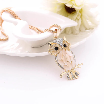 Rhinestone Cute Pendant Sweater Necklace