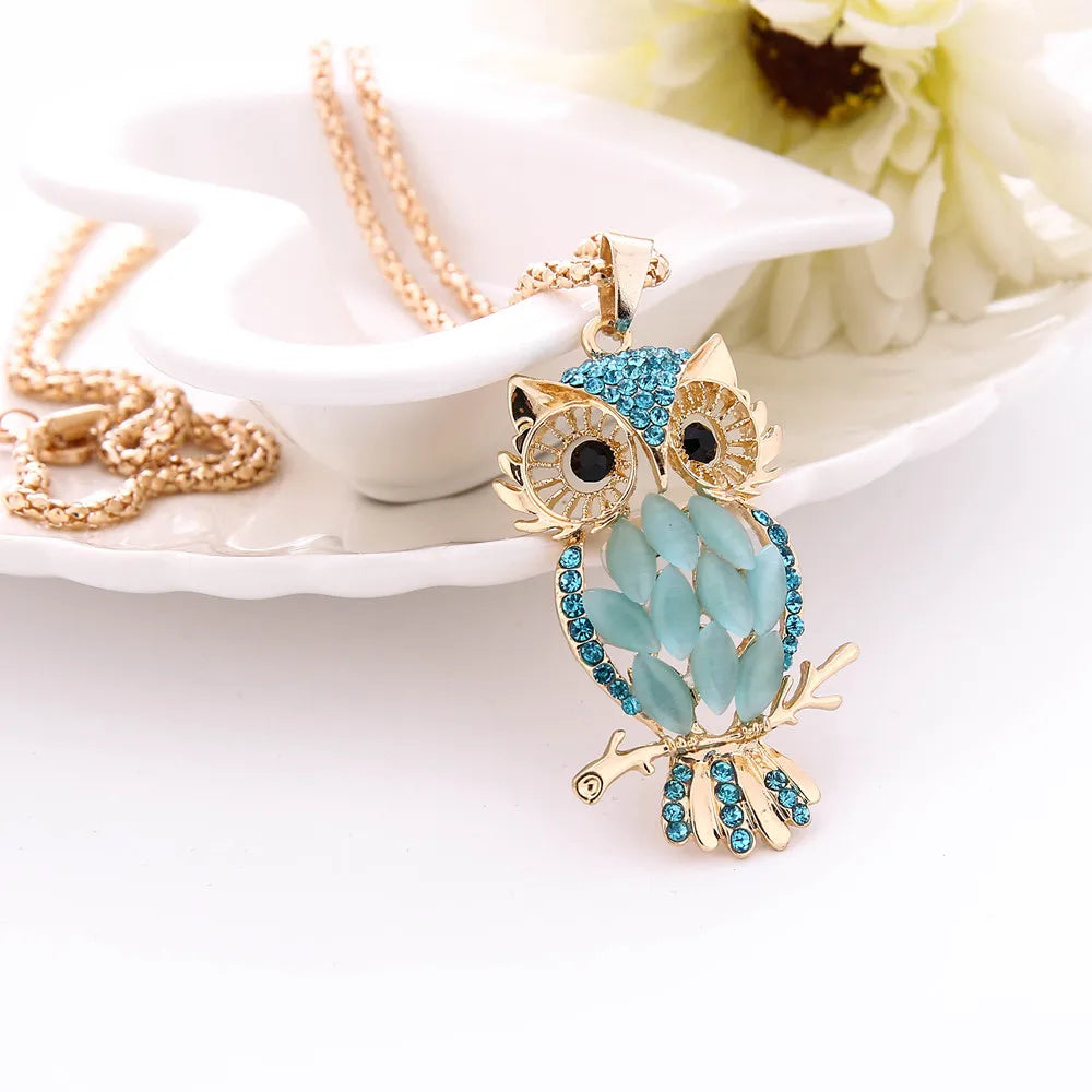 Rhinestone Cute Pendant Sweater Necklace