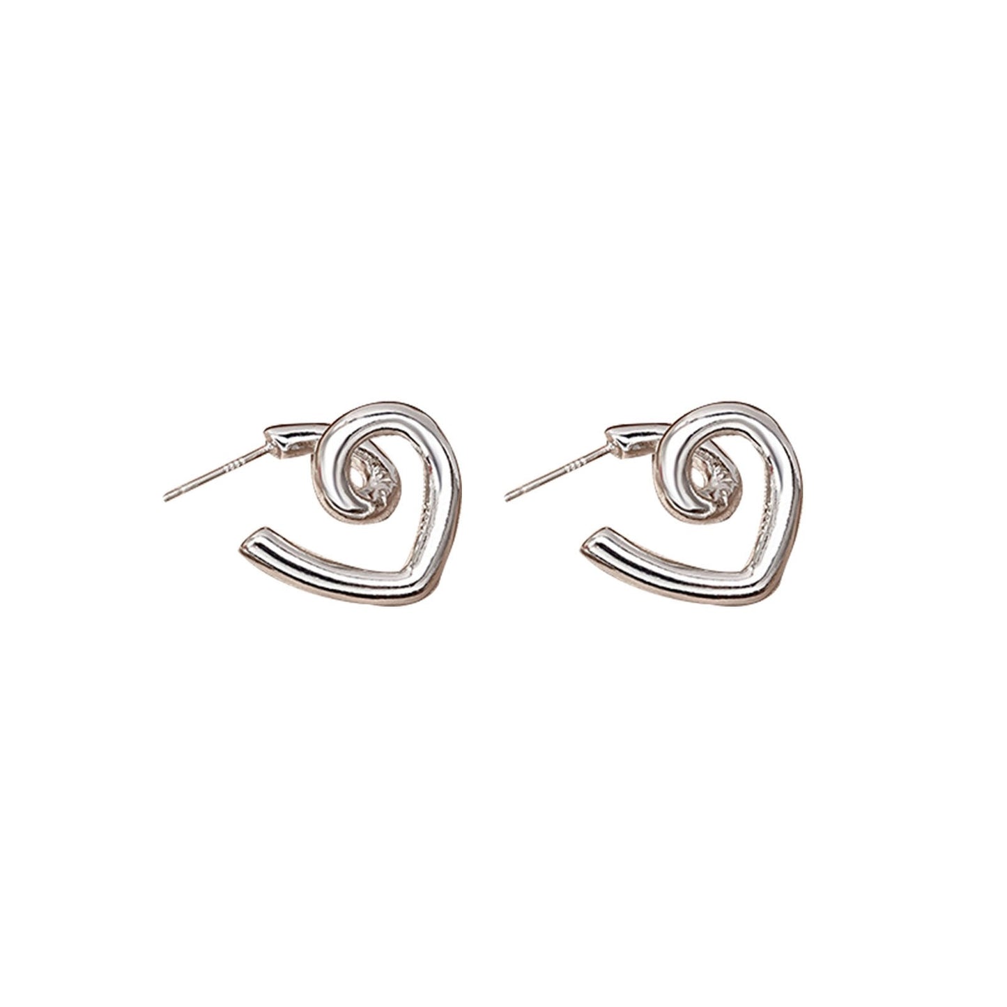 Line Knot Heart Stud Earrings