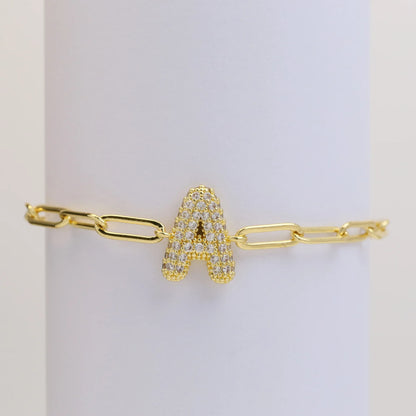 3D Bubble Initial Letter Bracelet