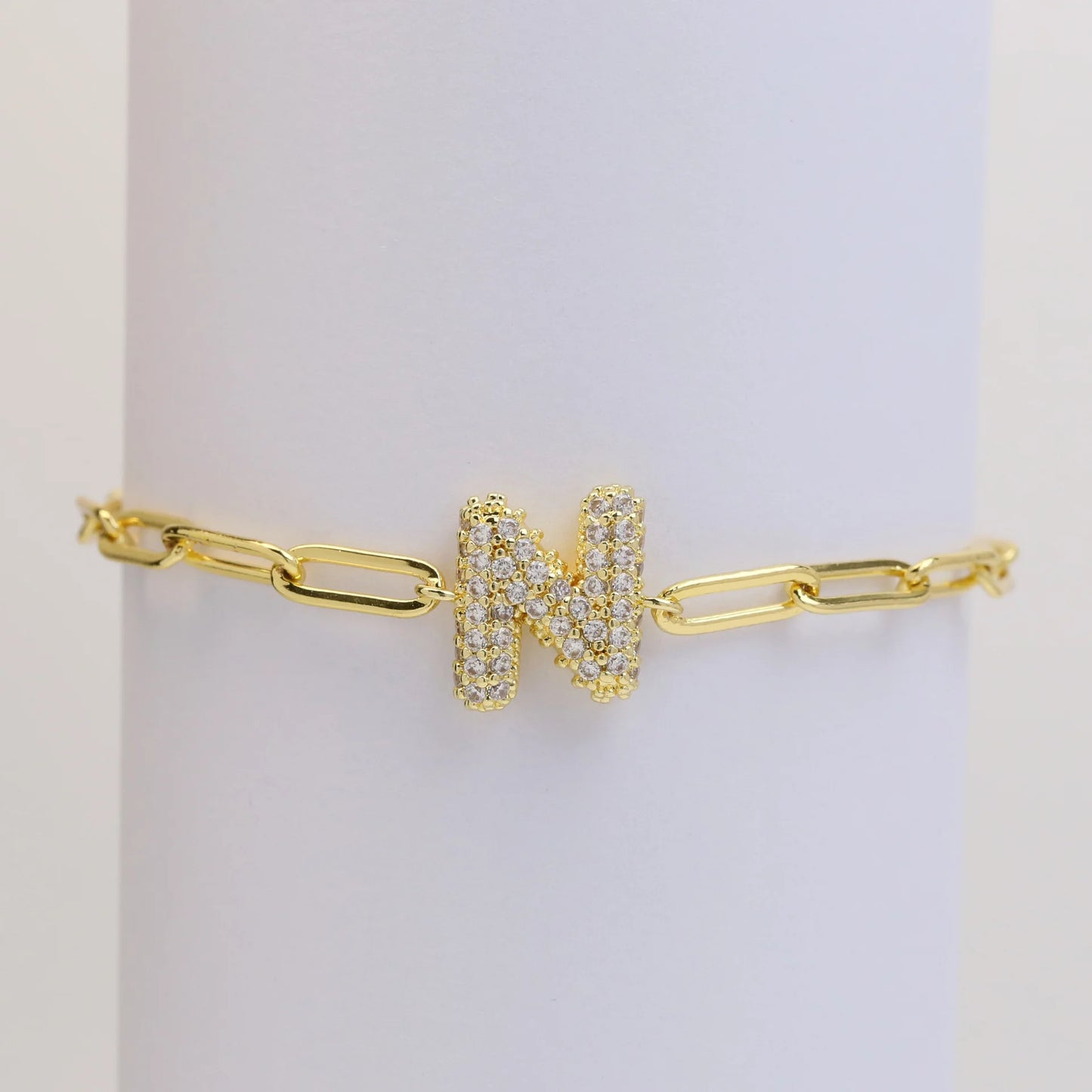 3D Bubble Initial Letter Bracelet