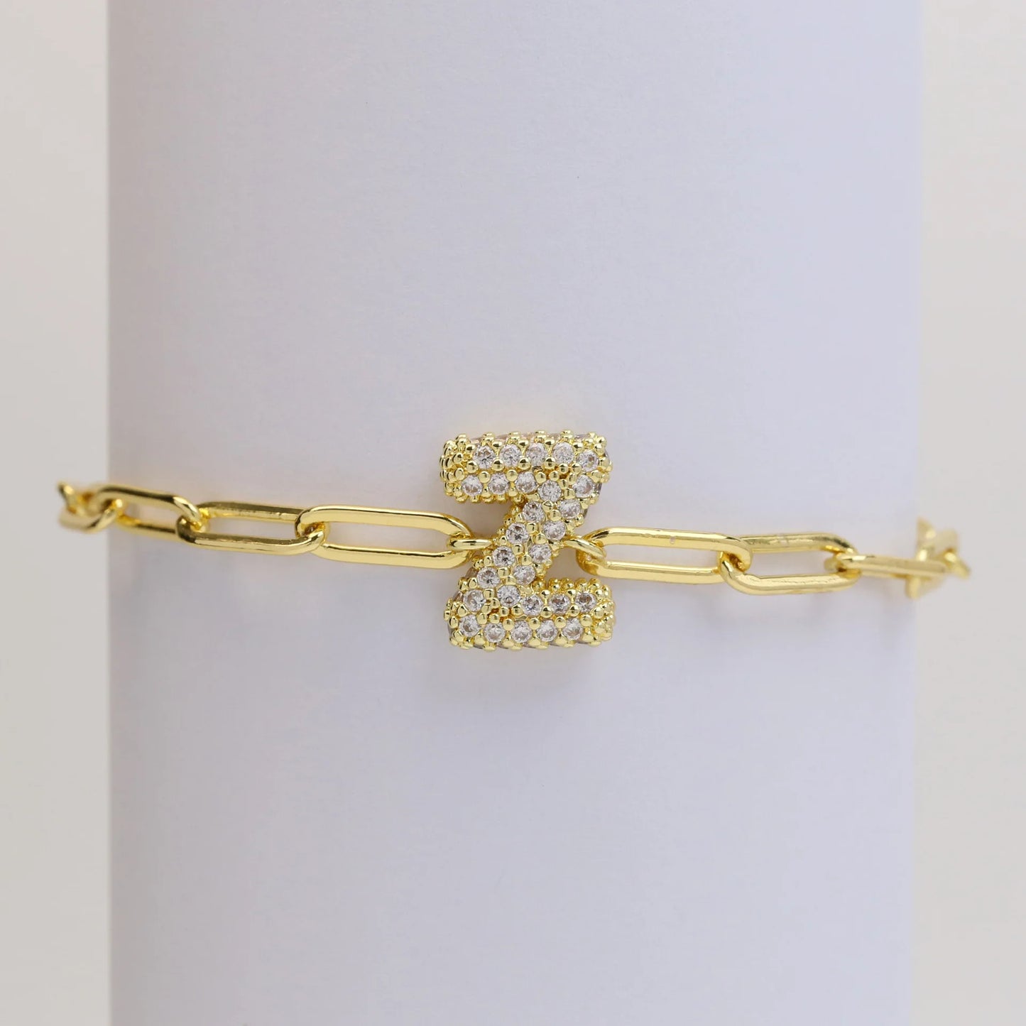 3D Bubble Initial Letter Bracelet