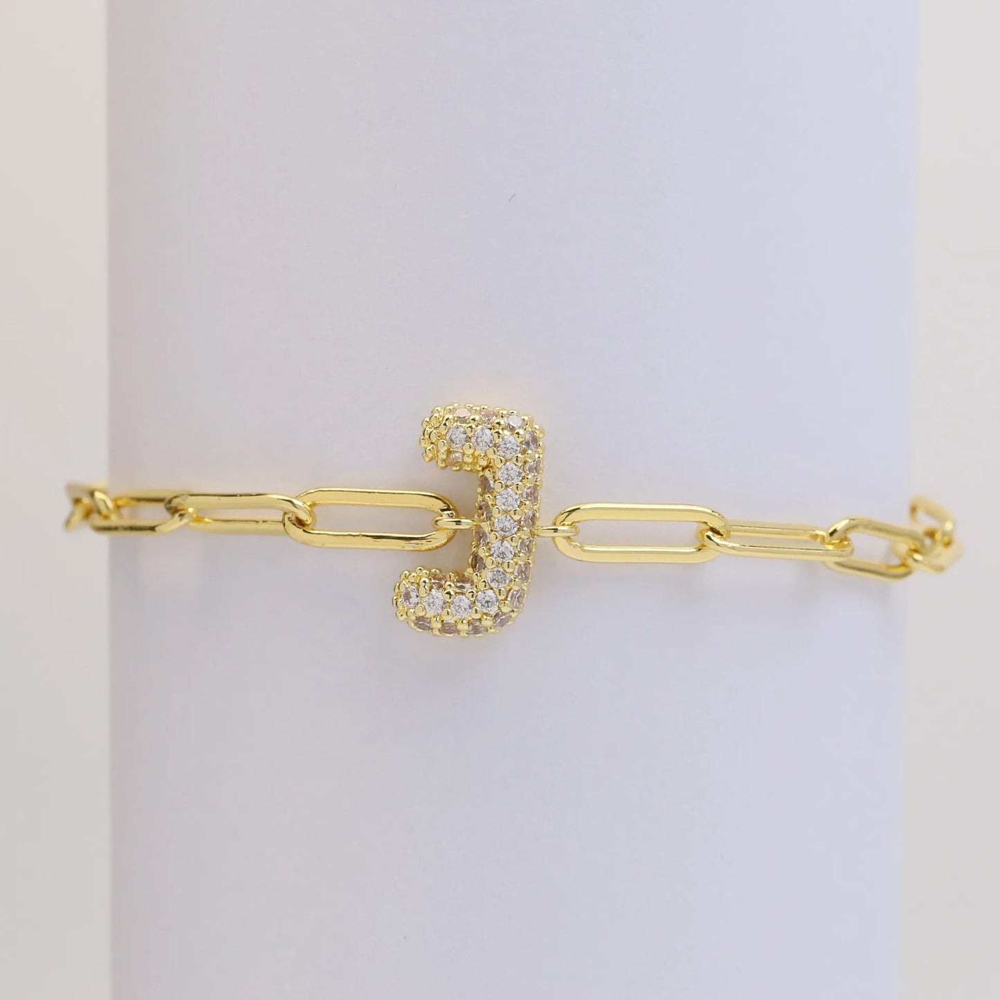 3D Bubble Initial Letter Bracelet