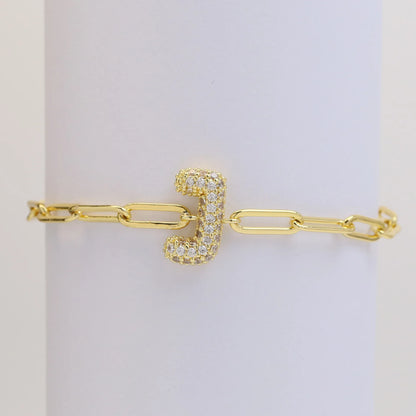 3D Bubble Initial Letter Bracelet