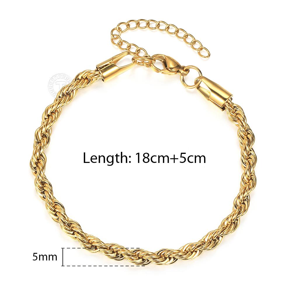 Stainless Steel Twisted Rope Chain Bracelets