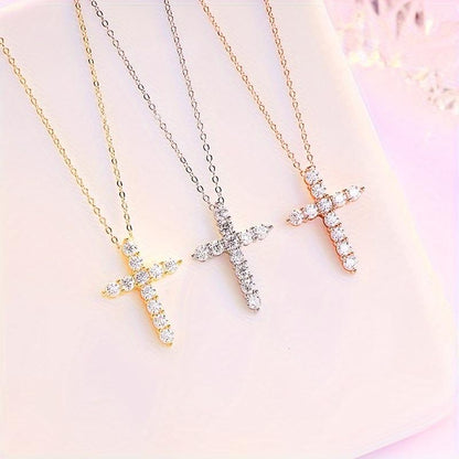 Crystal Cross Pendant Necklace