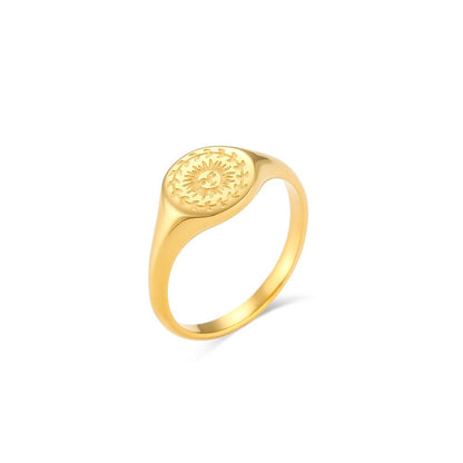 Sun Star Moon Signet Ring