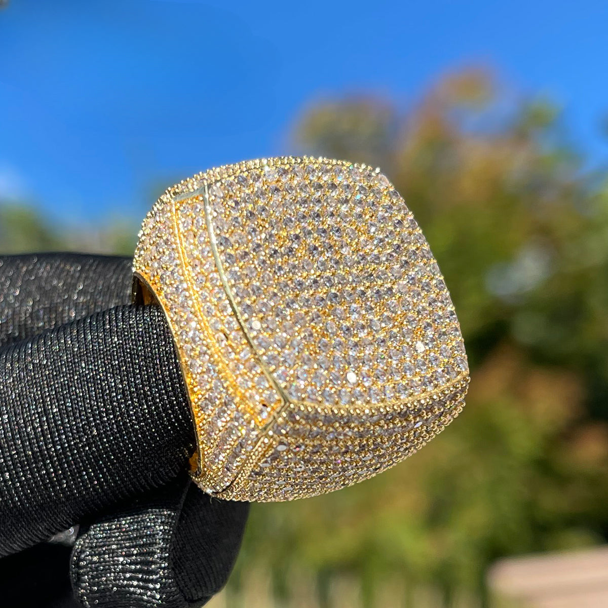 Bubble Letter Iced Out Ring