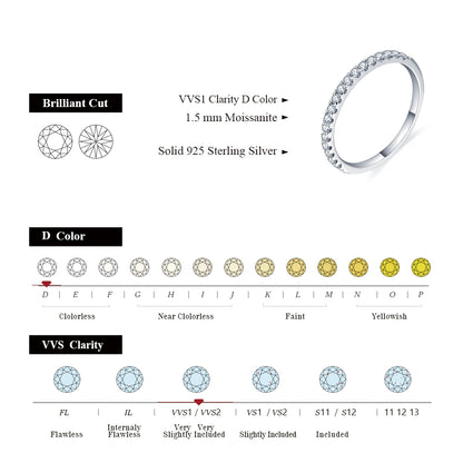 White Gold Plated Round Moissanite Ring