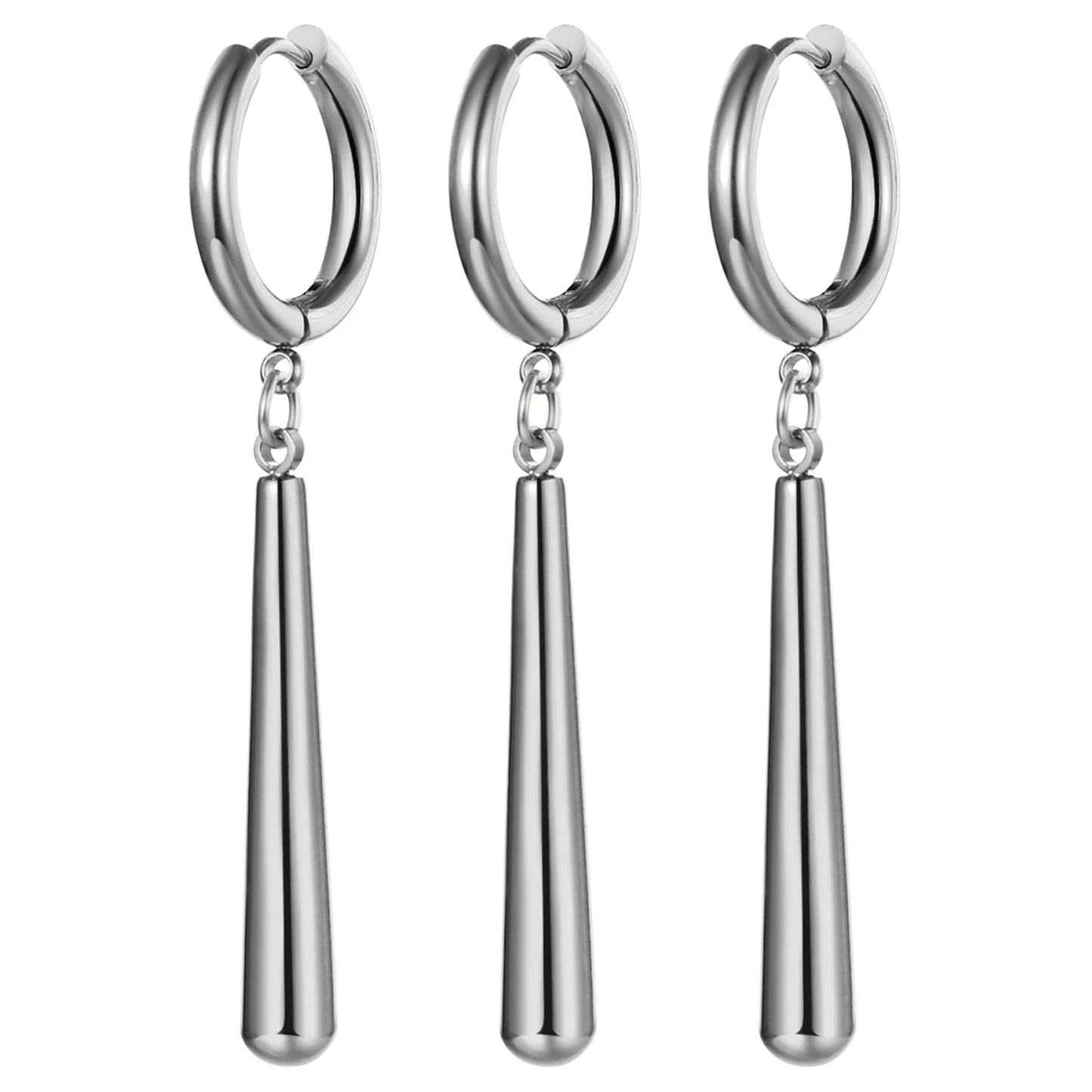 Men Dangle Earrings Stainless Steel