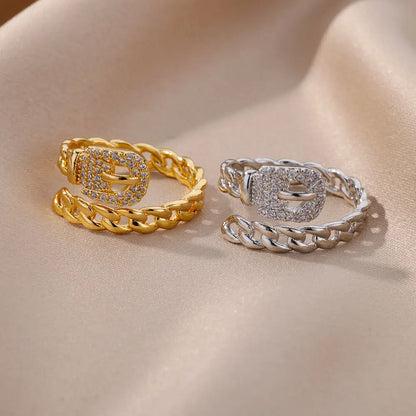 Belt Style Zircon Rings