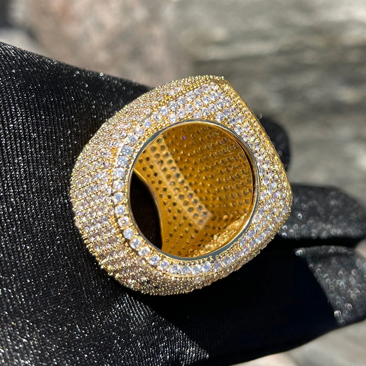 Bubble Letter Iced Out Ring