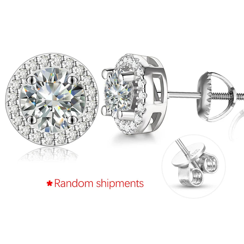 Classic Round 2CT Diamond Test Passed Moissanite Earring