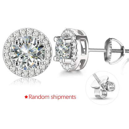 Classic Round 2CT Diamond Test Passed Moissanite Earring