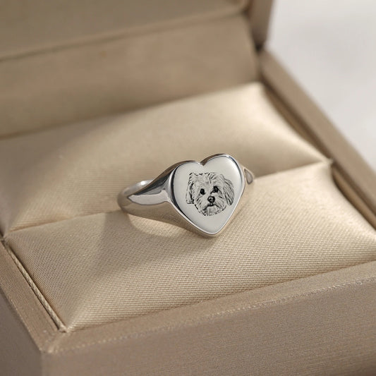 Engraved Portrait Ring