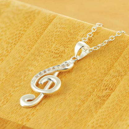 Clef Music Note Charm Pend Necklace