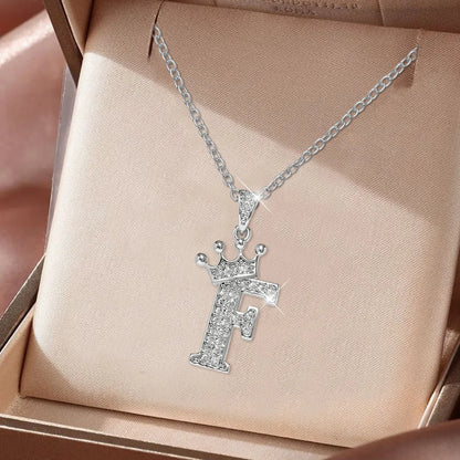 Stainless Steel Cubic Letter Pendant Necklace