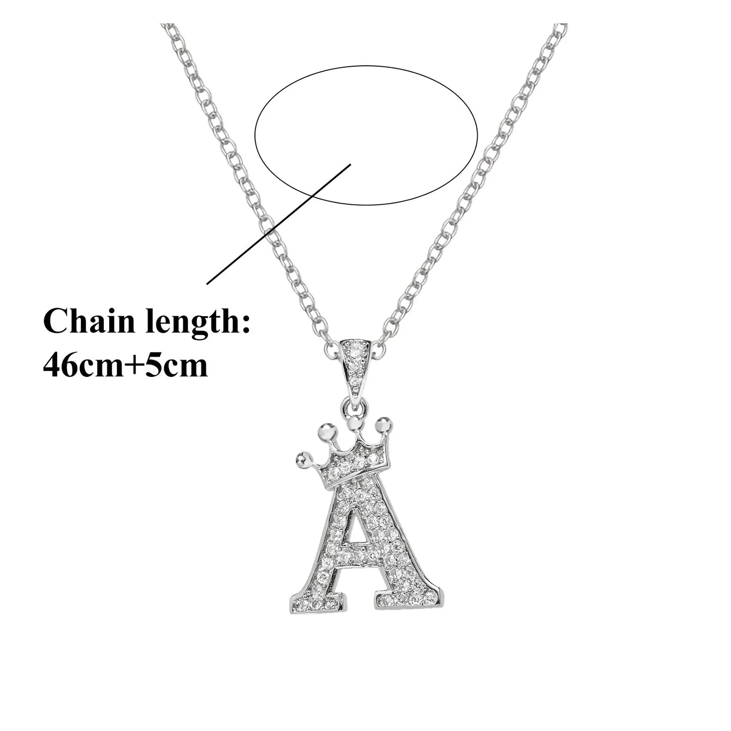 Stainless Steel Cubic Letter Pendant Necklace