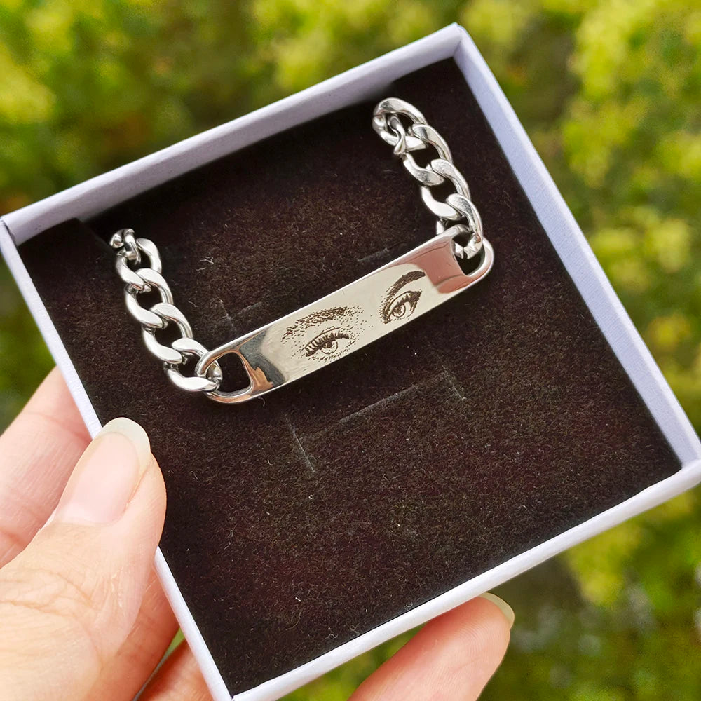 Personalized Eyes Photo Couple Bracelet