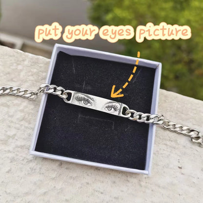 Personalized Eyes Photo Couple Bracelet