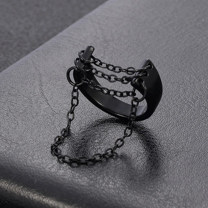 Black Silver Color Chain Rings