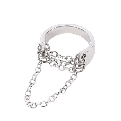 Black Silver Color Chain Rings