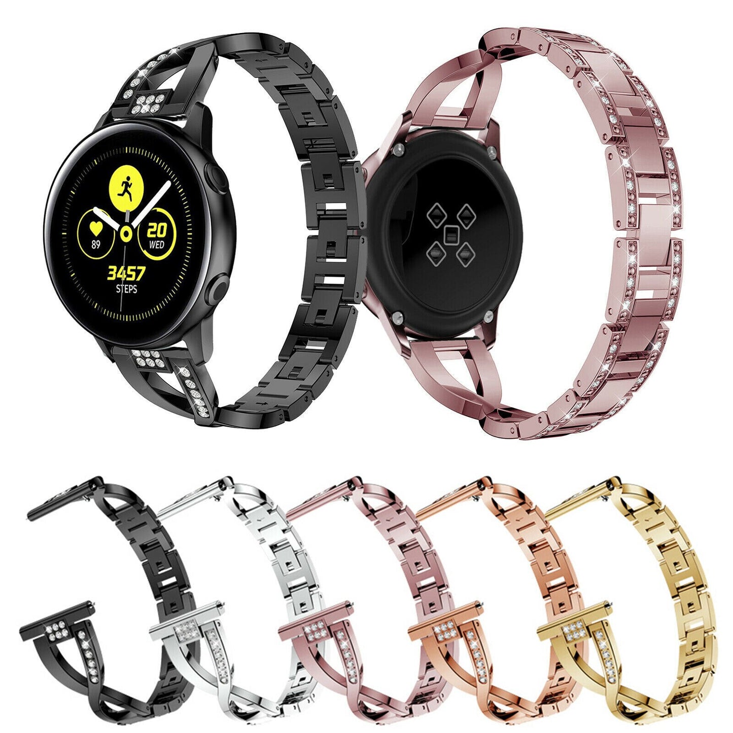 Suitable for Samsung Smart Watch Galaxy Watch Strap Active2 Ladies Classic Diamond GearS3watch Band