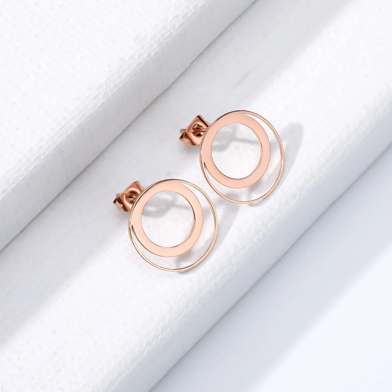 Simple Round and Loop Earrings