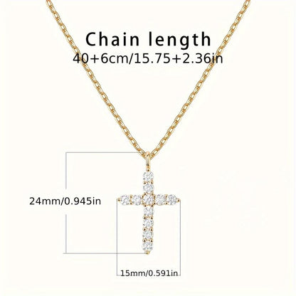 Crystal Cross Pendant Necklace