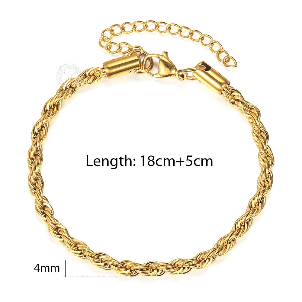 Stainless Steel Twisted Rope Chain Bracelets